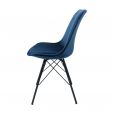 Kick Schalenstuhl Velvet – Dunkelblau
