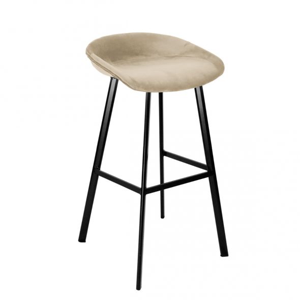 Kick Barhocker Finn Niedrig – Velvet Champagner